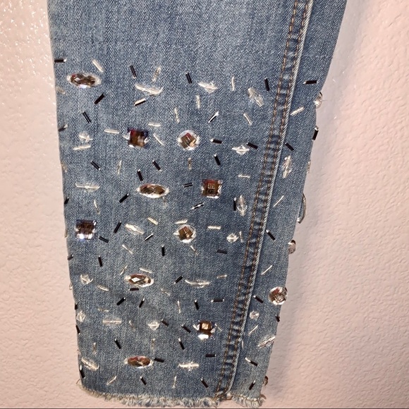 Indigo Rein Rhinestone Embellished ankle Jeans - Picture 4 of 7